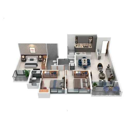 Codename Triluxe Ravet 3 BHK Floor Plan Image